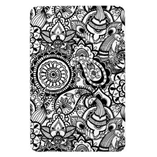 Schattig zwart wit bloemmotief paisley magneet