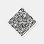 Schattig zwart wit bloemmotief paisley servetten (Hoek)
