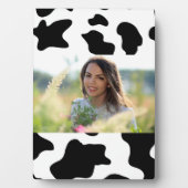 schattig zwart-wit boerderij zuivelkoe print fotoplaat (voorkant)