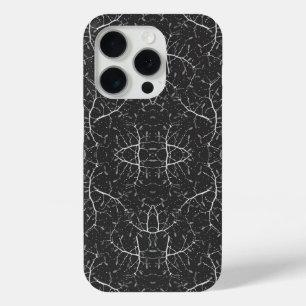 Schattig zwart-wit boompatroon iPhone 15 pro case