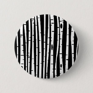 Schattig zwart-wit boompatroon ronde button 5,7 cm