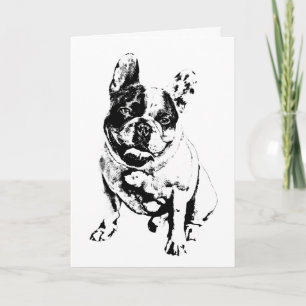 Schattig zwart/wit bulldog Wenskaart Kaart