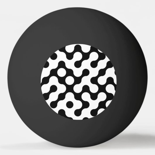 Schattig zwart wit doolhof patroon pingpongbal (Voorkant)