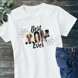 Schattig zwart-wit Foto collage beste moeder ooit T-shirt