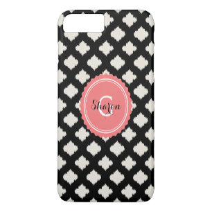 Schattig zwart wit ikat tribal patroon monogram Case-Mate iPhone case