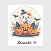 Schattig zwart-wit katje – Griezige sticker (Vel)