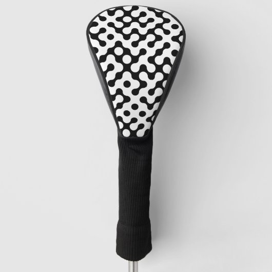 Schattig zwart wit labyrint patroon golfheadcover (Voorkant)