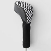 Schattig zwart wit labyrint patroon golfheadcover (Schuin)