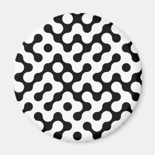 Schattig zwart wit labyrint patroon magneet
