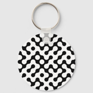 Schattig zwart wit labyrint patroon sleutelhanger