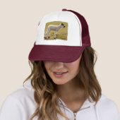 Schattig zwart wit lammetje blatend schaap trucker pet (In situ)