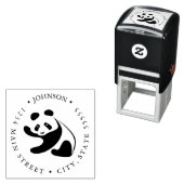 Schattig zwart-wit retourlabel  zelfinktende stempel (In situ)