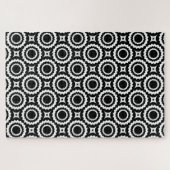 Schattig zwart wit zigzag cirkels ontwerp legpuzzel (Horizontaal)