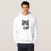 Schattig zwart witte Chibi poes Hoodie (Voorkant volledig)