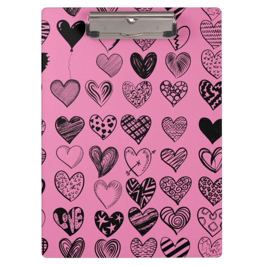 Schattig zwart-wittekenteken klembord (Voorkant)