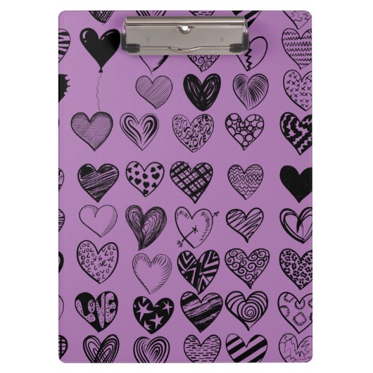 Schattig zwart-wittekenteken klembord (Voorkant)