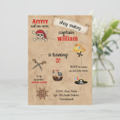 schattig zwembad schip Pirate Verjaardag Kaart (Staand voorkant)