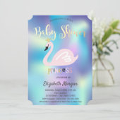 Schattig zwoerd holografisch Baby shower Kaart (Staand voorkant)