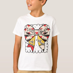 Schattige 100 dagen school boog potlood klaslokaal t-shirt