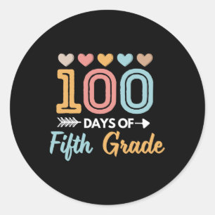 Schattige 100 dagen van 5e klas lerarenstudent Kin Ronde Sticker