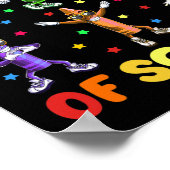 Schattige 100 dagen van school kleurpotloden danse poster (Hoek)