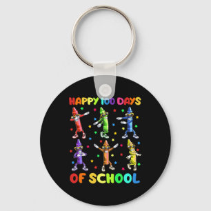 Schattige 100 dagen van school kleurpotloden danse sleutelhanger