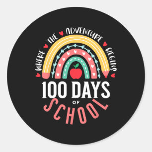 Schattige 100 dagen van school regenboog 100ste da ronde sticker