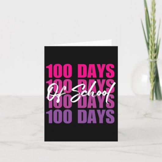 Schattige 100 dagen van school retro gradiënt 100e kaart (Voorkant)
