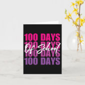 Schattige 100 dagen van school retro gradiënt 100e kaart (Gele Bloem)