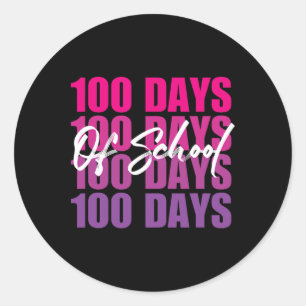 Schattige 100 dagen van school retro gradiënt 100e ronde sticker
