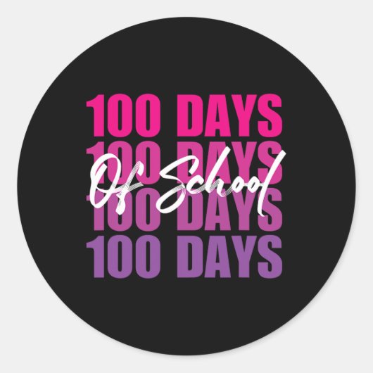 Schattige 100 dagen van school retro gradiënt 100e ronde sticker (Voorkant)