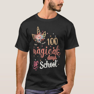 Schattige 100 Magische Dagen van School Eenhoorn L T-shirt