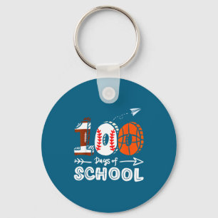 Schattige 100e honkbal voetbal dag basketbal schoo sleutelhanger