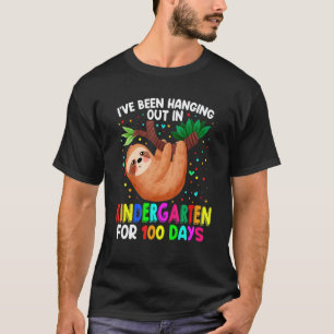 Schattige 100e schooldag luiaard kleuterschool 100 t-shirt