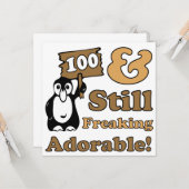 Schattige 100e verjaardag kaart (Voorkant / Achterkant in situ)