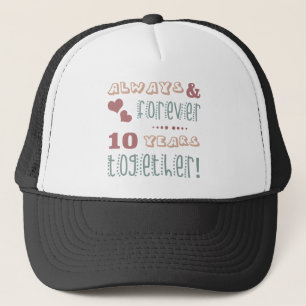 Schattige 10de huwelijksverjaardag trucker pet