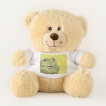 Schattige 11-inch teddybeer met kikker-shirt