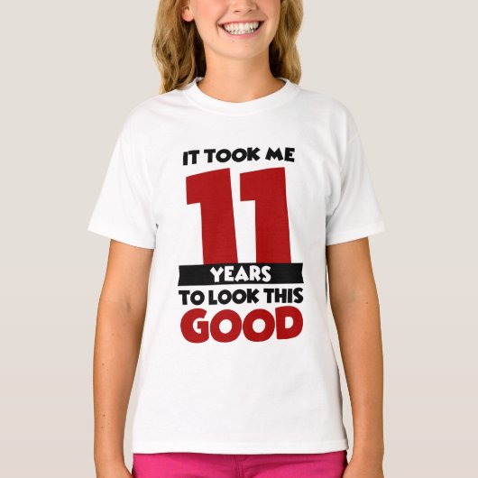 schattige 11e unisex Birthday ziet er goed uit voo T-shirt (Voorkant)