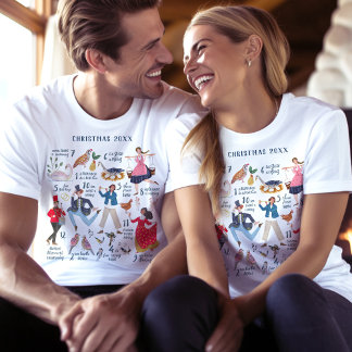 Schattige 12 dagen van kerst klassieke traditionel t-shirt