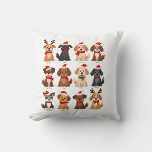 Schattige 12 Honden Xmas Grappige Hondenliefhebber Kussen