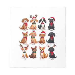 Schattige 12 Honden Xmas Grappige Hondenliefhebber Notitieblok