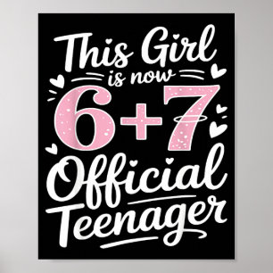 Schattige 13e verjaardag 13 jaar oud 67 verjaardag poster