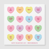 Schattige 16 aangepaste snoep harten Valentijnsdag Magnetische Uitnodiging (Voorkant)