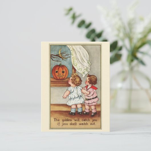 Schattige 1916 kinderen |  Halloween Briefkaart (Staand voorkant)