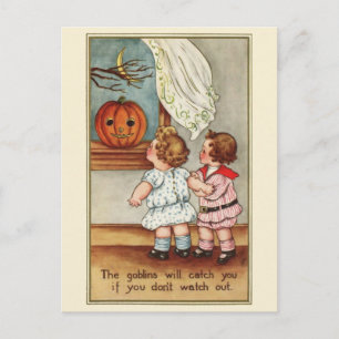 Schattige 1916 kinderen    Halloween Briefkaart