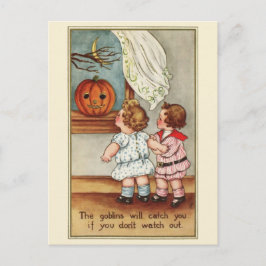 Schattige 1916 kinderen |  Halloween Briefkaart