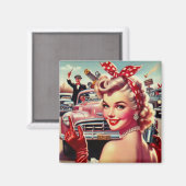 Schattige 1950s Meisje Magneet (Voorkant / Achterkant)