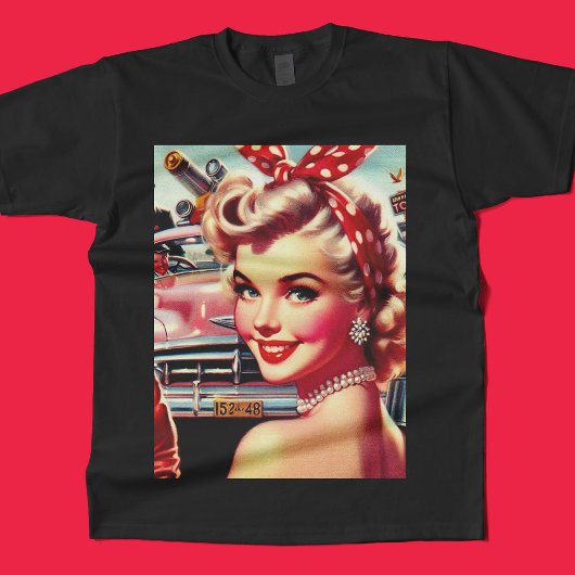 Schattige 1950s Meisje T-shirt