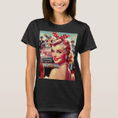 Schattige 1950s Meisje T-shirt (Voorkant)