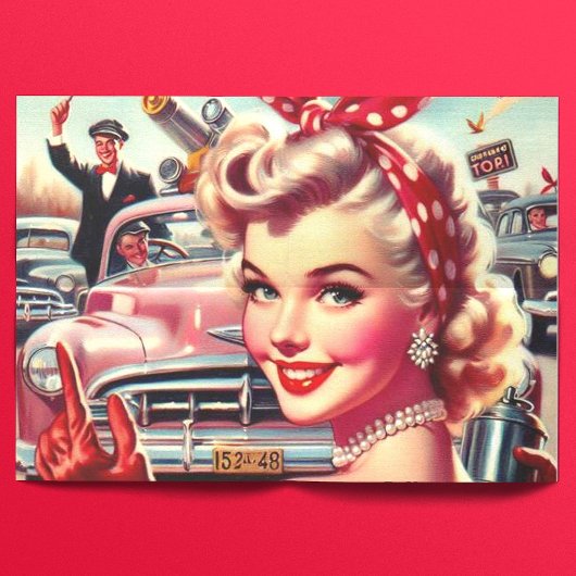 Schattige  1950s Meisje Tissuepapier